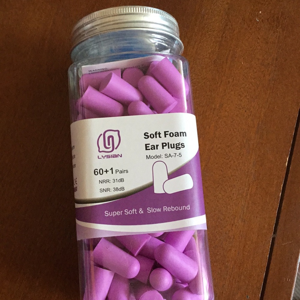 Purple Soft Foam Ear Plugs - 60+1 Pairs